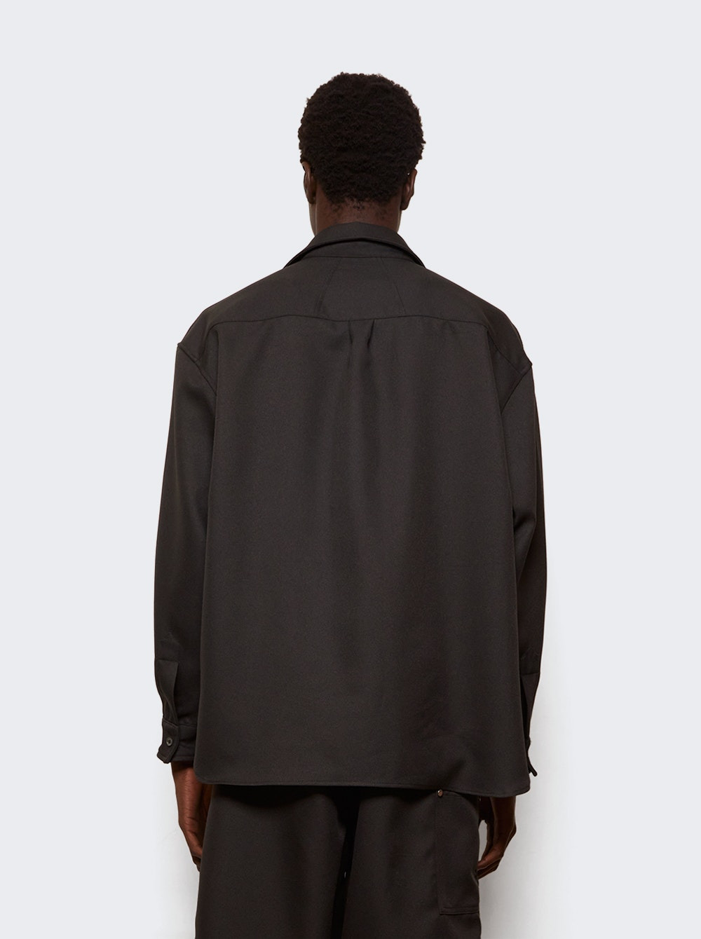 Boxy Long Sleeve Work Shirt Black - 4