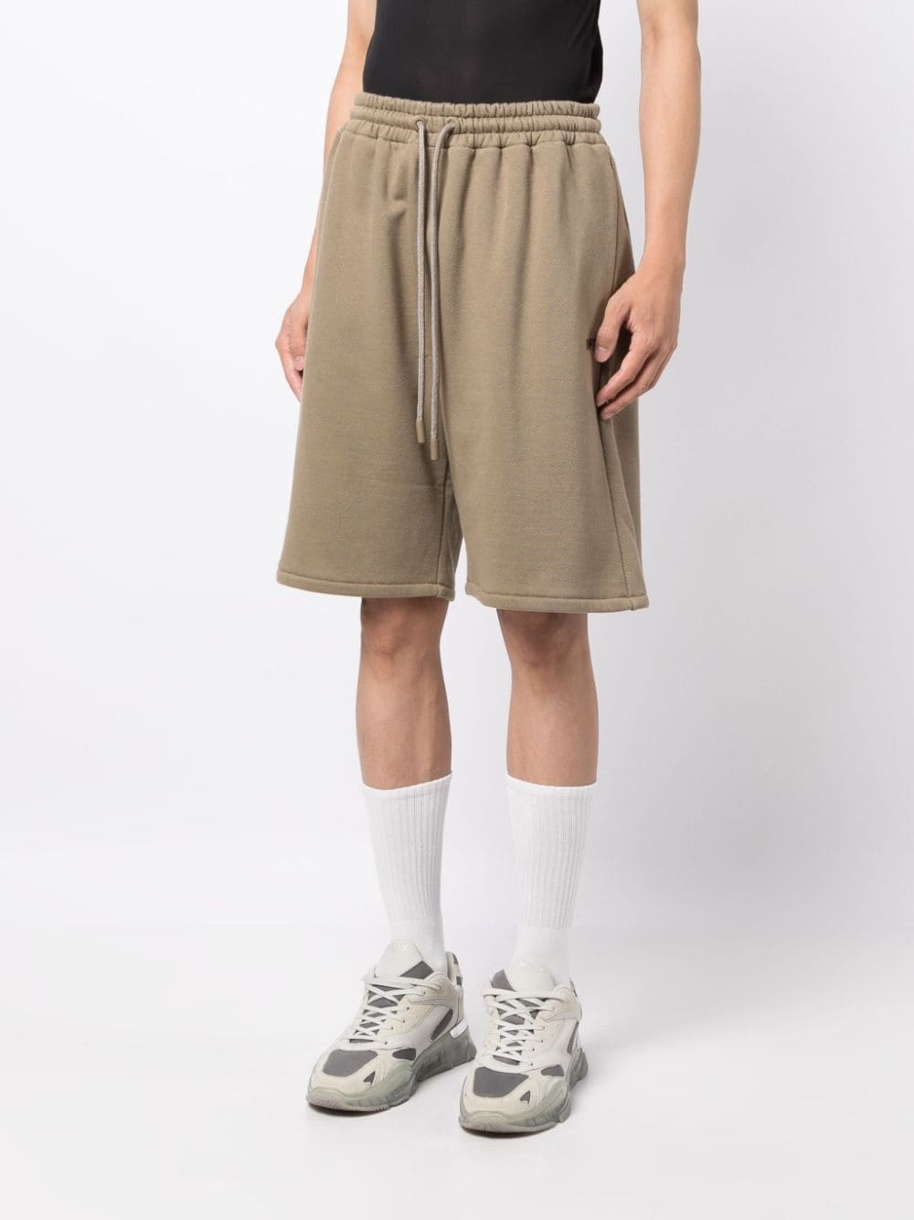 Stitch Diag cotton track shorts - 3