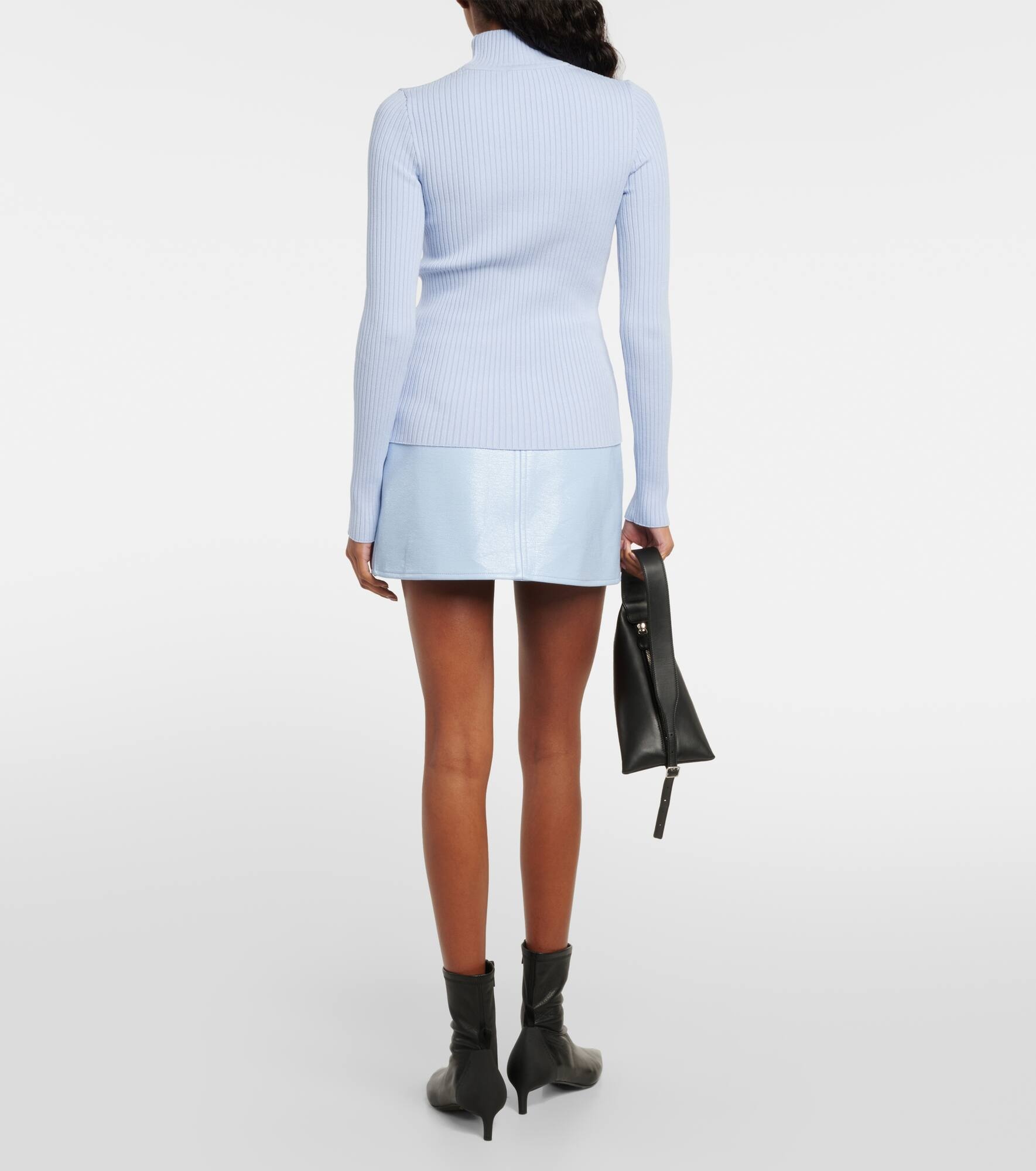 Logo ribbed-knit turtleneck sweater - 3