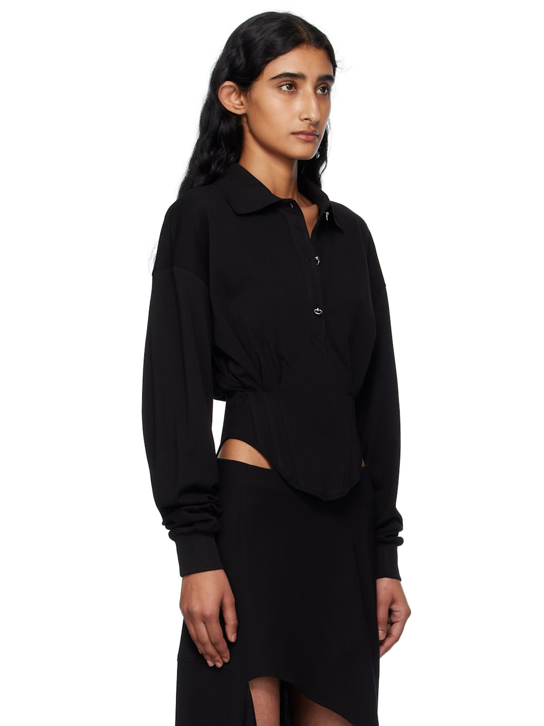 Black Corseted Polo - 2