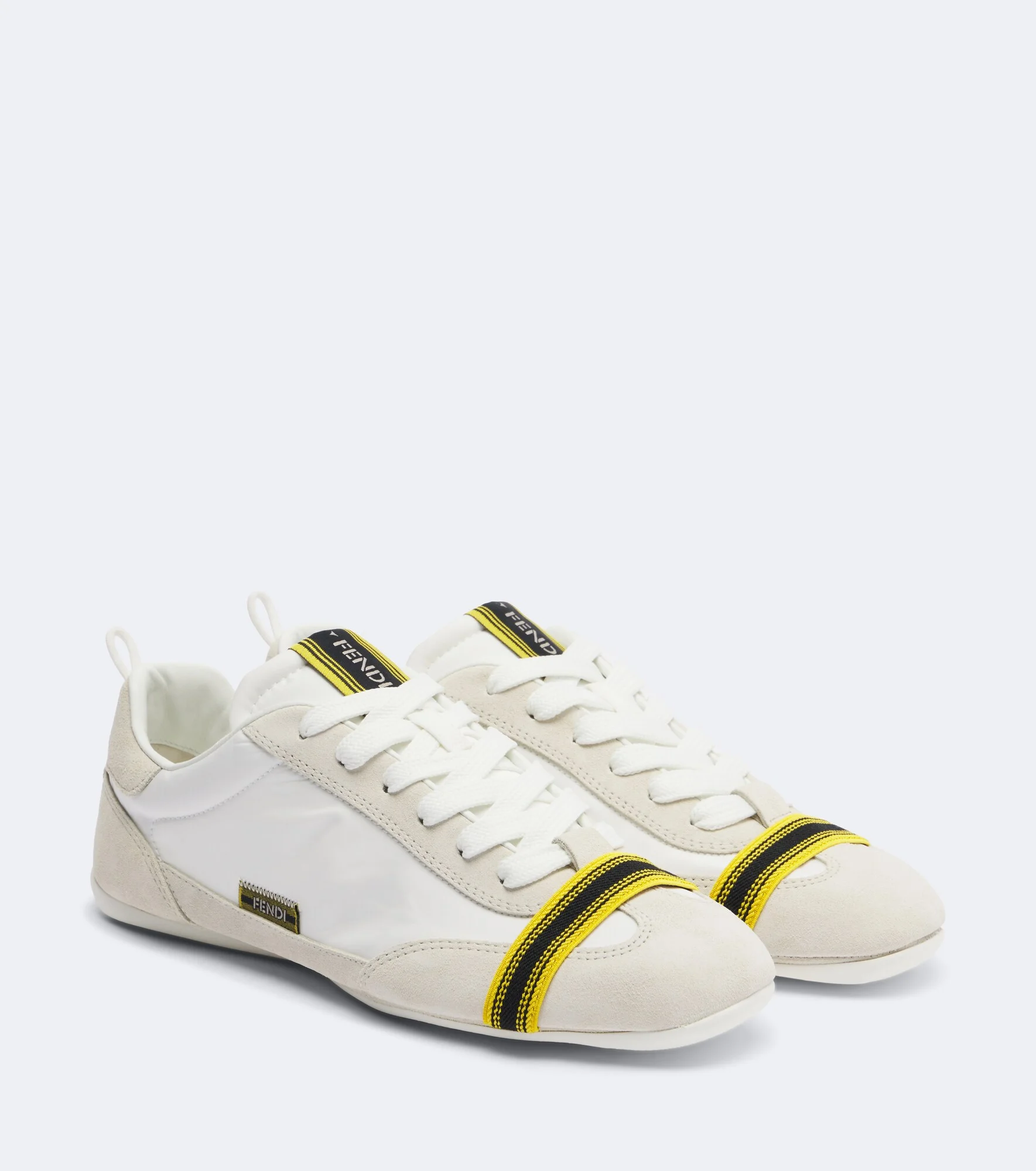 Wrap suede-trimmed sneakers - 1