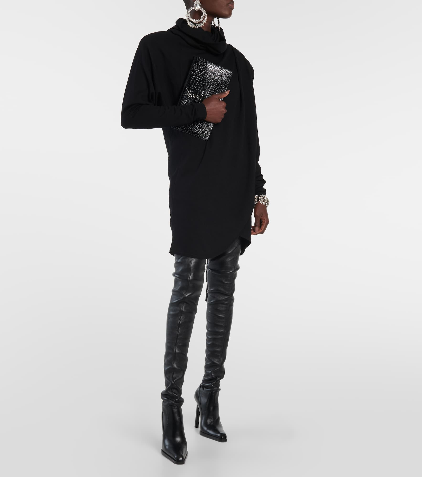 Uptown embossed leather clutch - 5