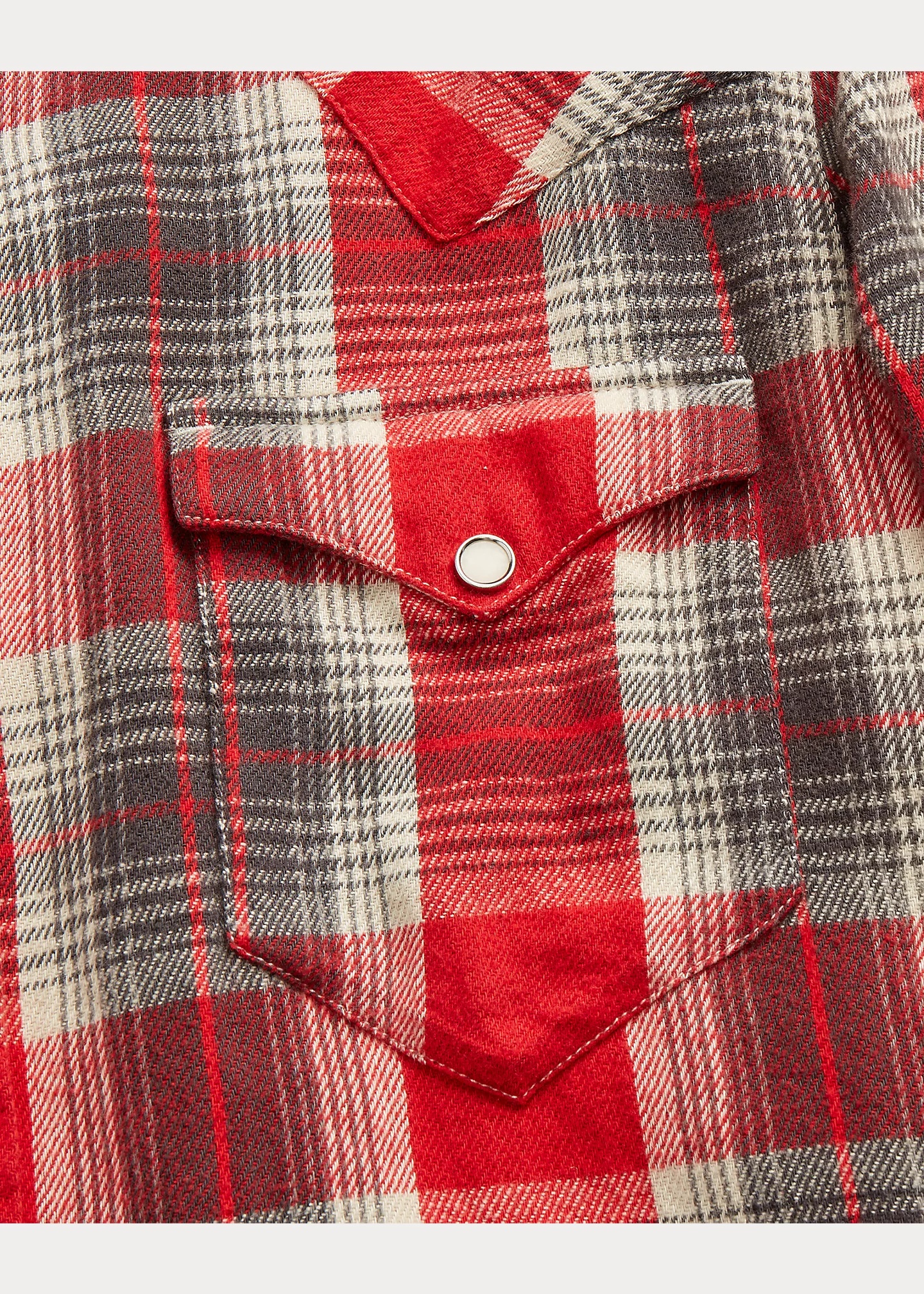 Slim Fit Plaid Twill Western Shirt - 4