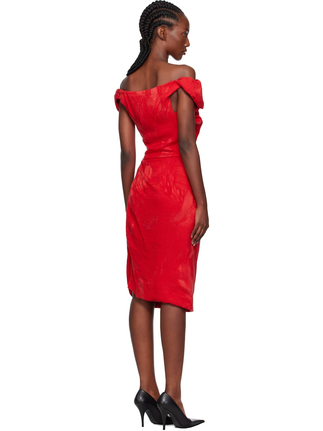 Red Ginnie Amber Midi Dress - 3