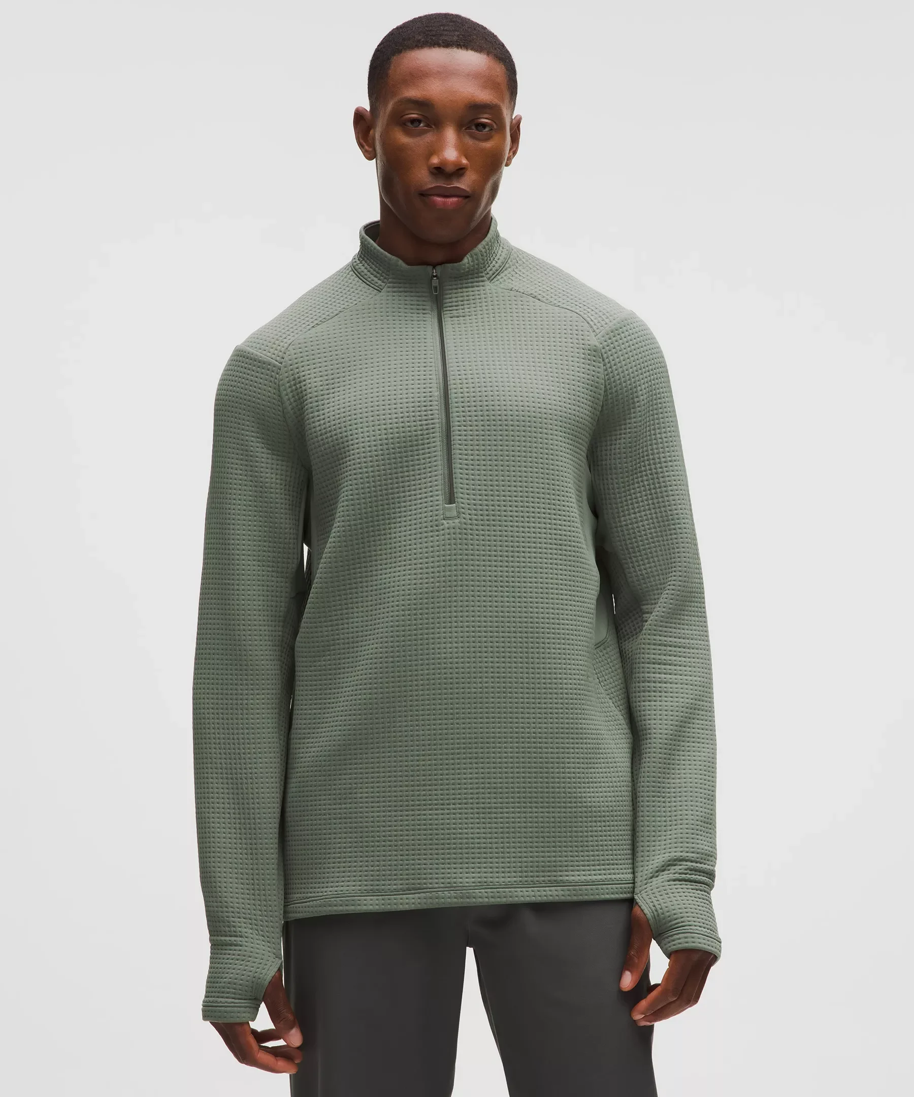 Waffle-Knit Half Zip - 1