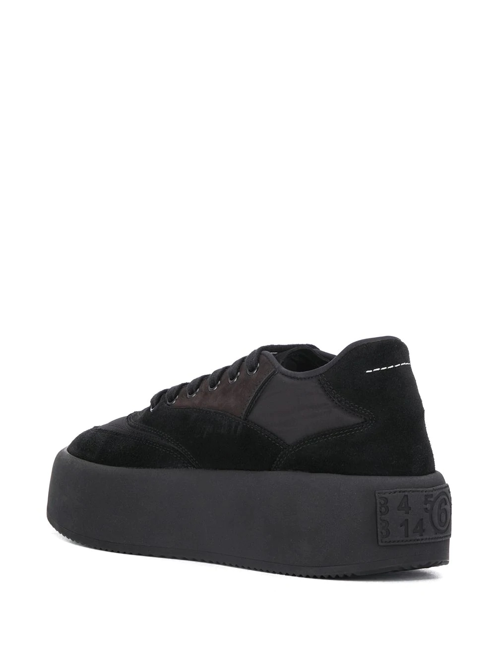 suede panel flatform sneakers - 3