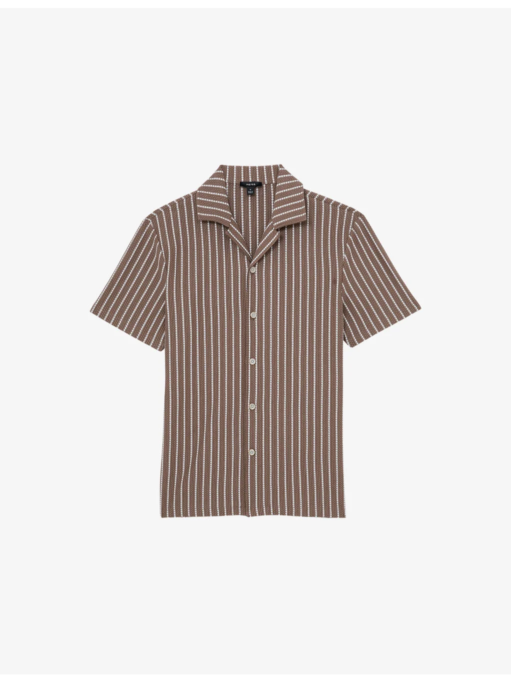 Percy Cuban-Collar Striped Stretch Cotton-Blend Shirt - 1