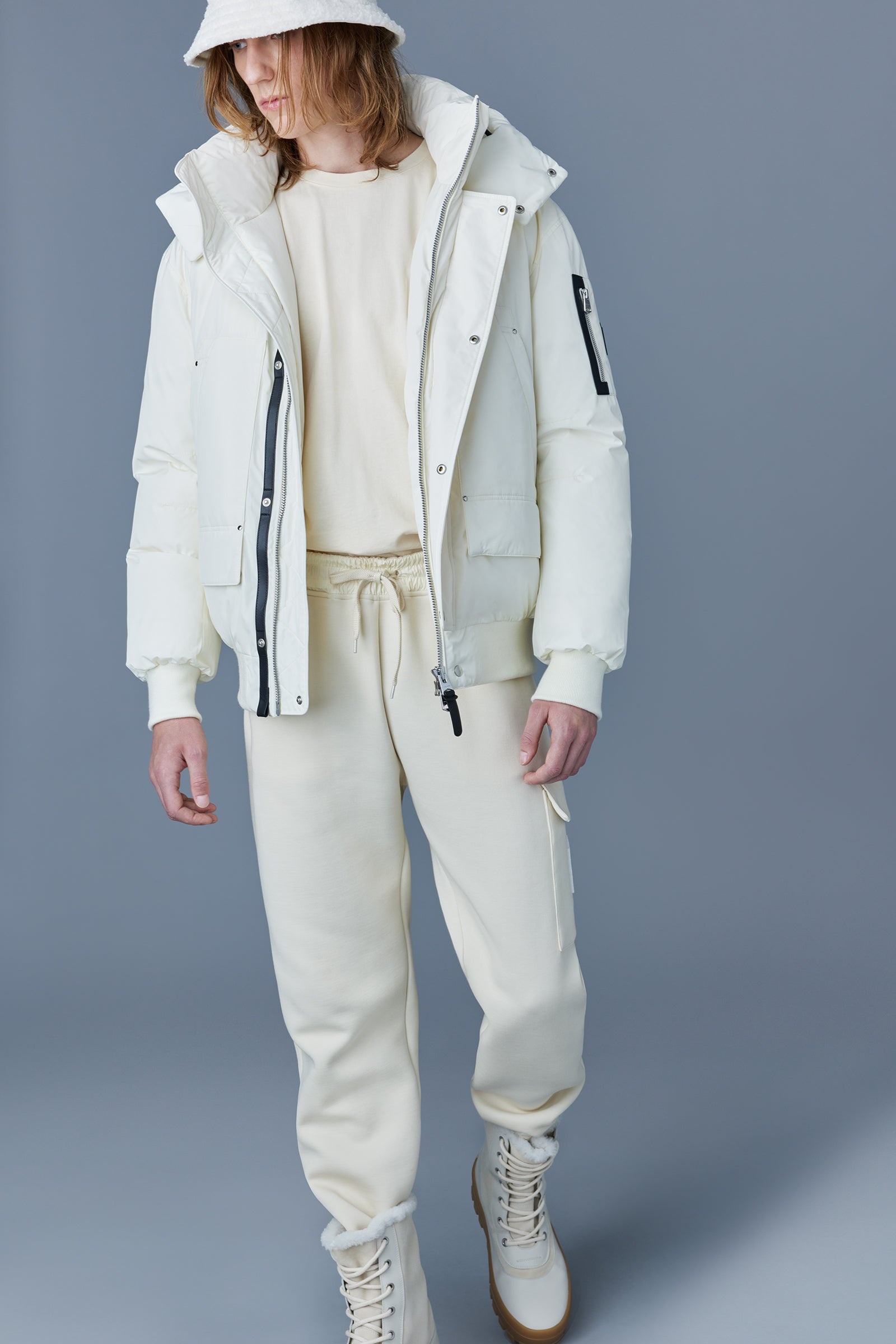 VIGGO classic down bomber jacket with removable hood - 5