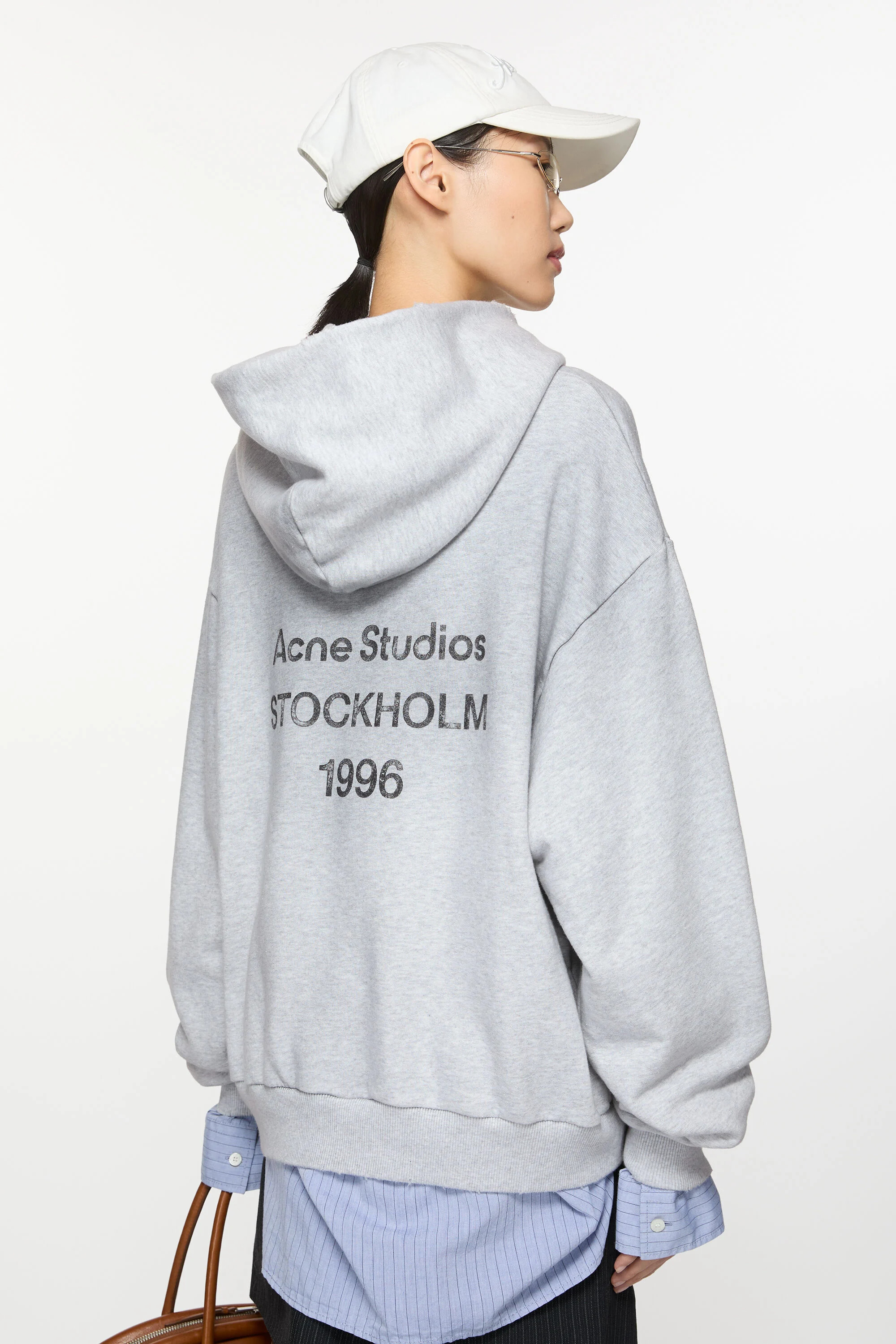 Logo hooded sweater - Pale Grey Melange - 4