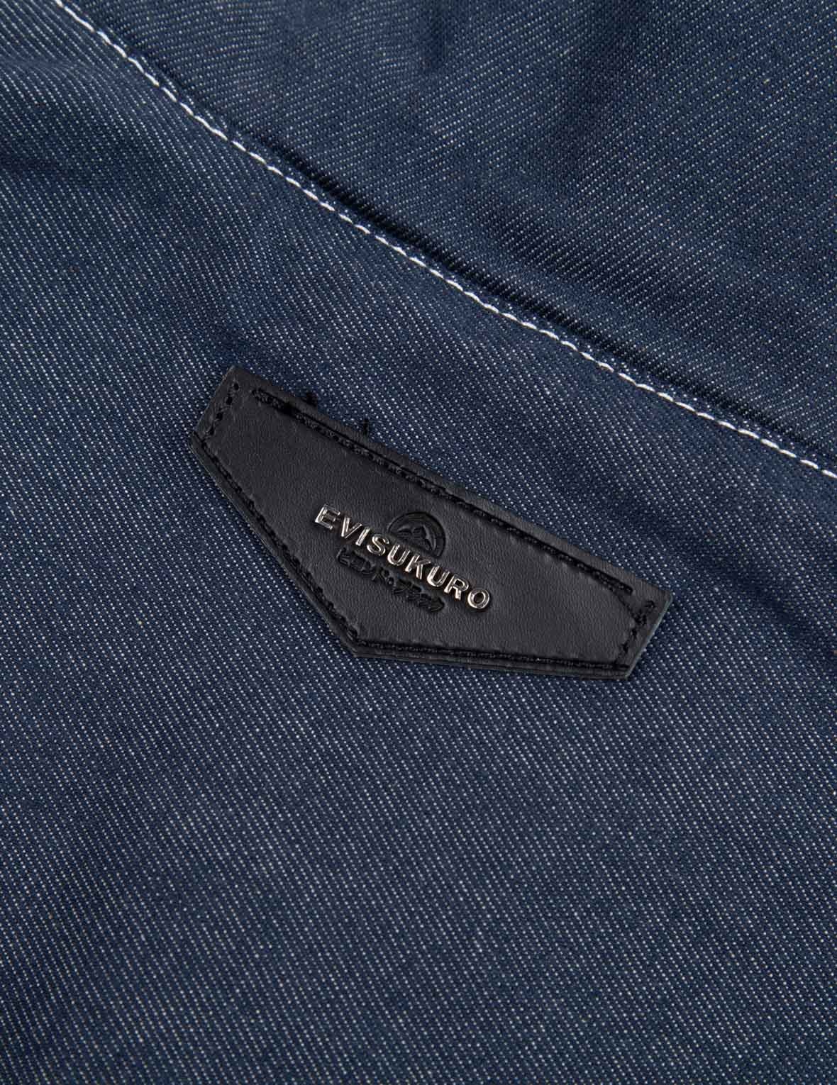 Contrast Stitching Padded Denim Worker Jacket - 14