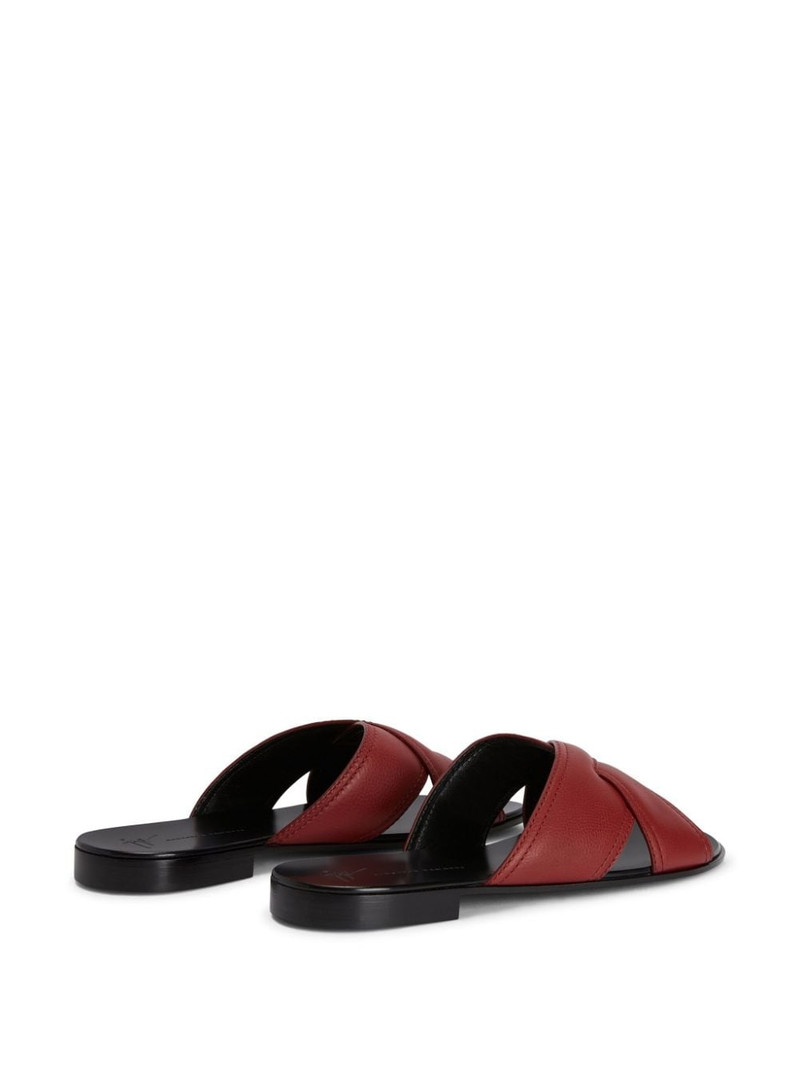 Flavio leather flat slides 3