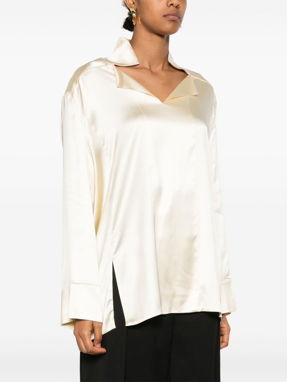 stand-up collar blouse - 3
