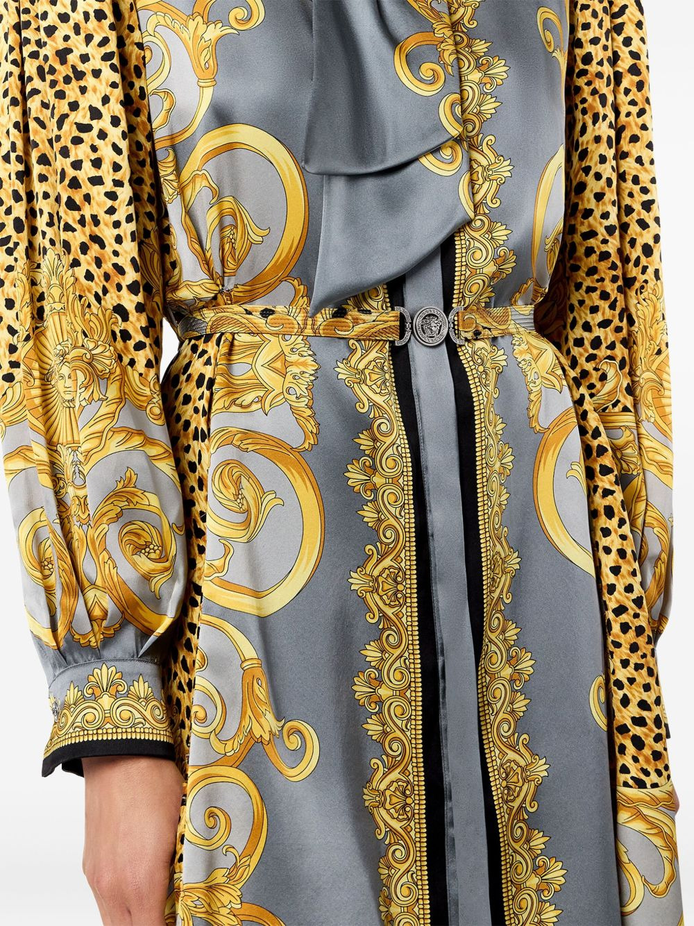 silk animal-print dress - 5
