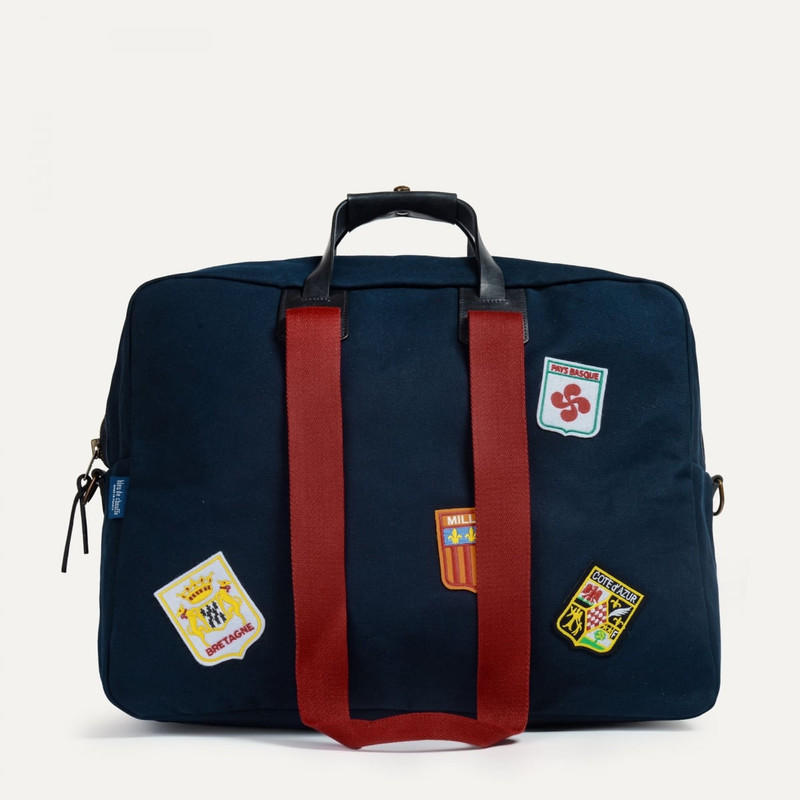 MISSAK AVIATOR TRAVEL BAG - BLUE EMBLEMS 1