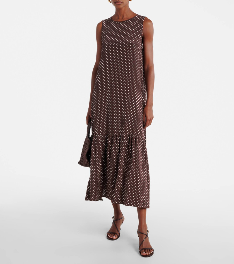 ASCENO Polka-dot silk midi dress outlook