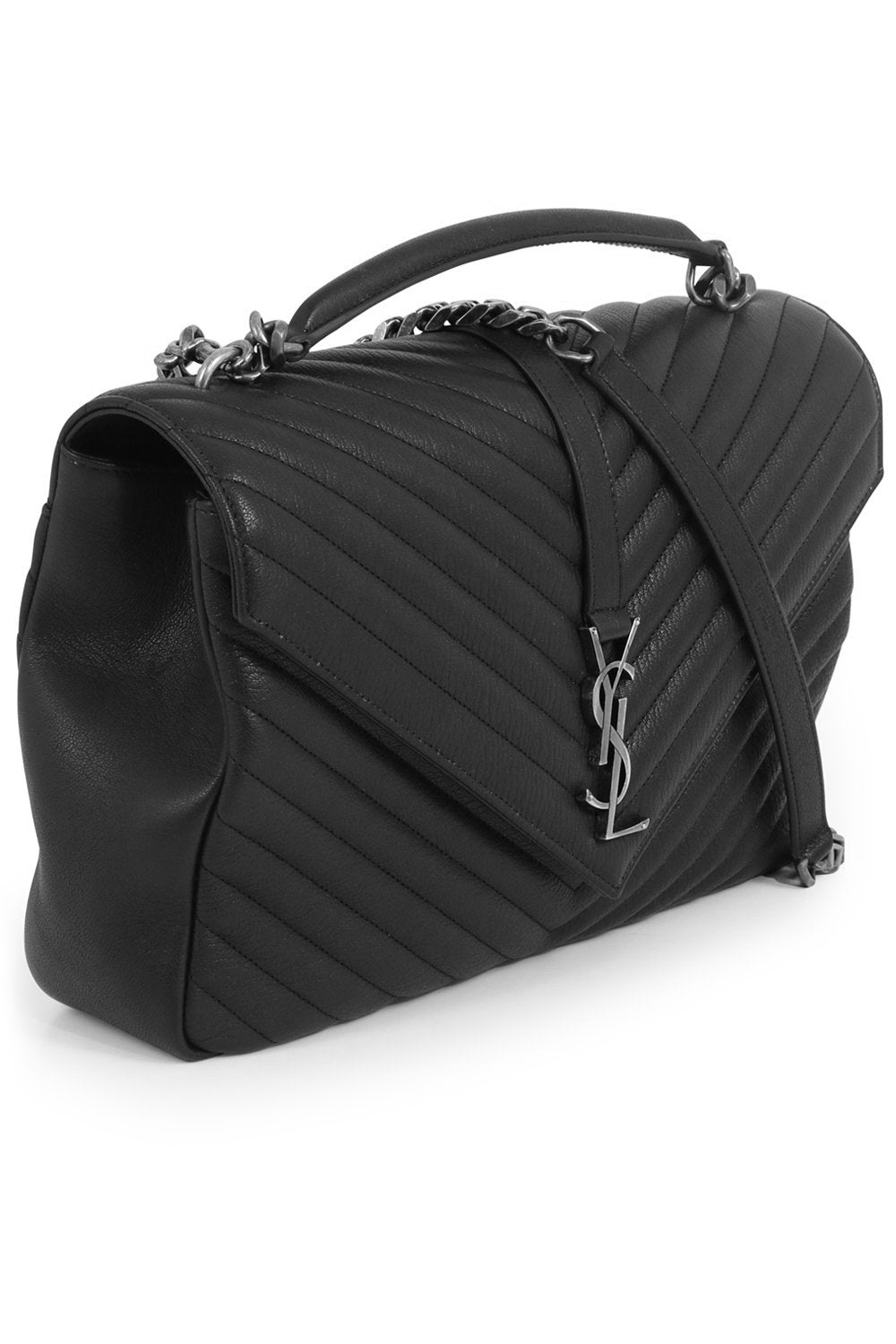 LARGE COLLEGE BAG BLACK/SILVER - 2
