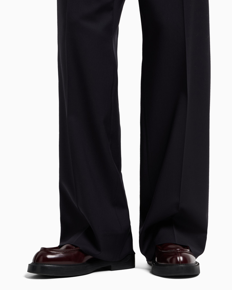 ICON VIRGIN-WOOL STRETCH-SERGE TROUSERS WITH DARTS 5