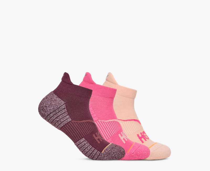 No-Show Run Sock 3-Pack in Black Cherry/Electric Rose/Rose Latte 1