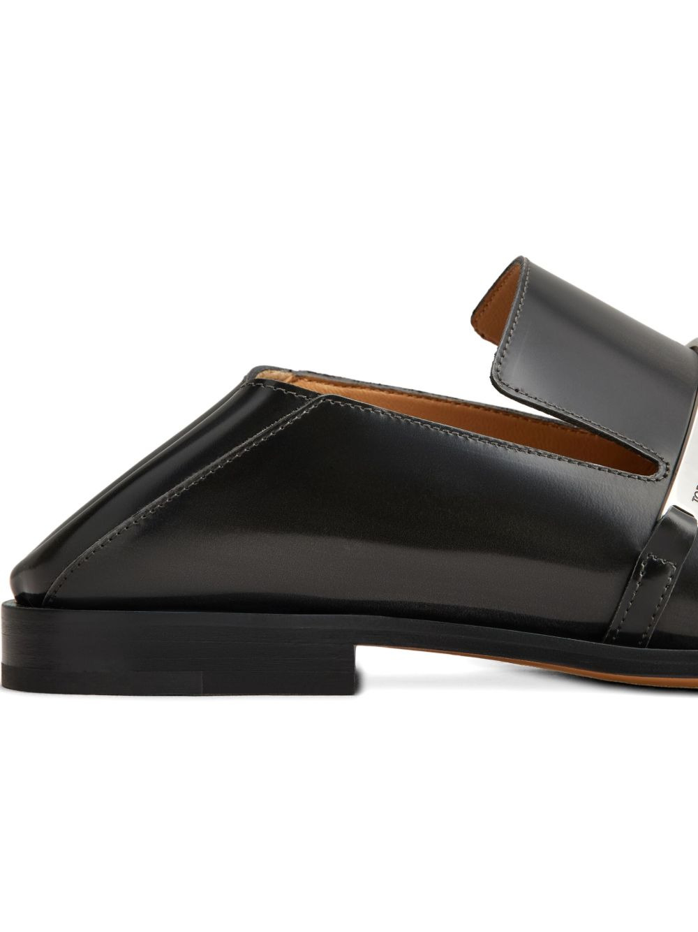 metallic-bar leather loafers - 5