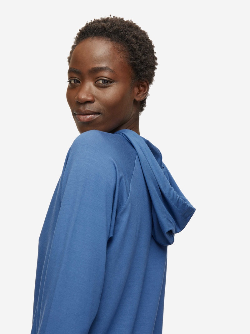 Women's Pullover Hoodie Basel Micro Modal Stretch Storm Blue - 6