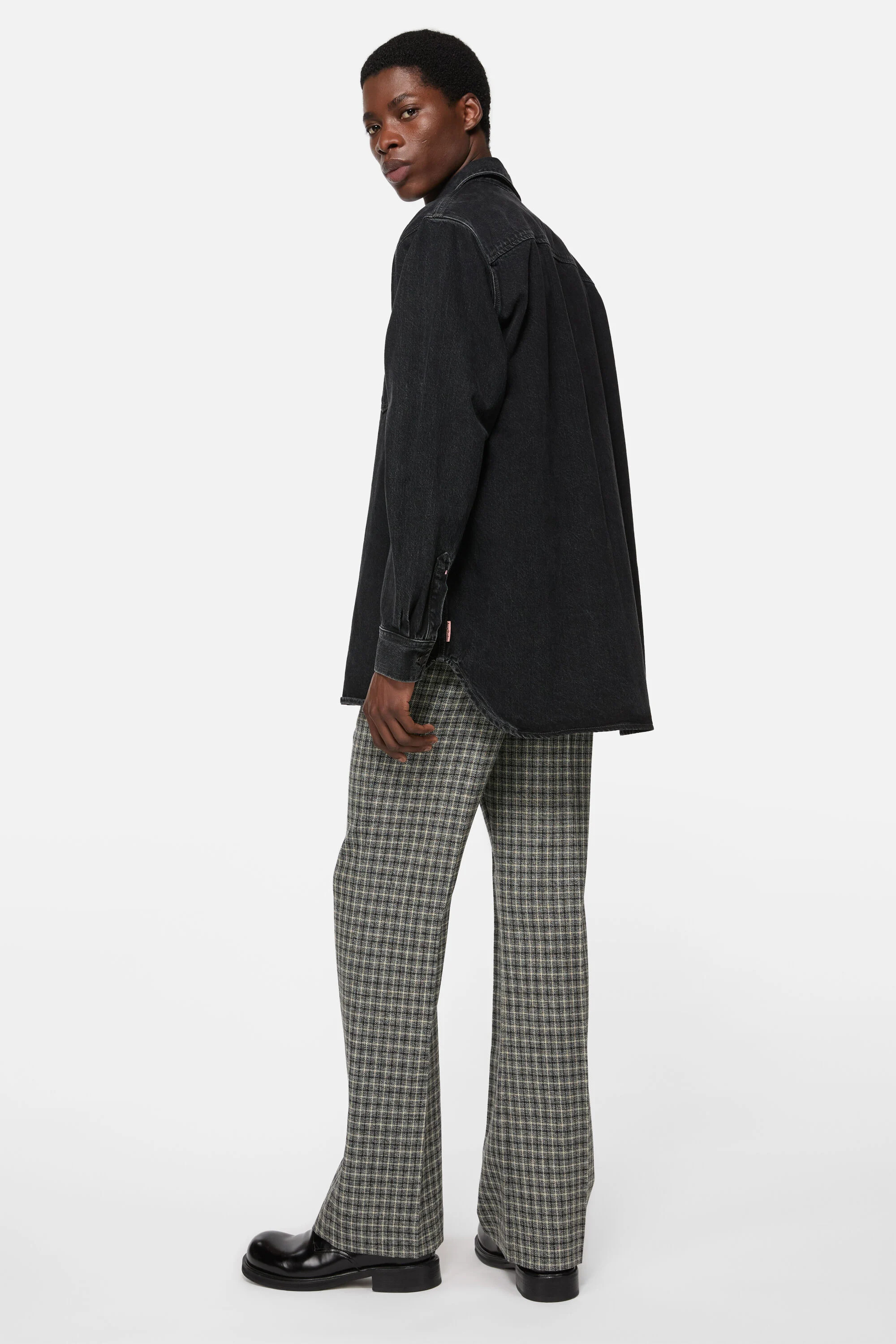 Denim button-up shirt - Relaxed fit - Black - 3
