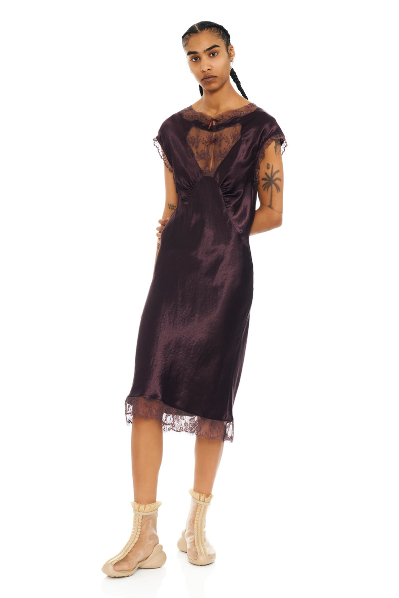 Collina Strada CHOCOLATE WATERLILY MIDI DRESS outlook