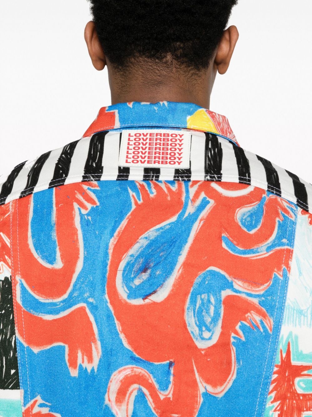 graphic-print denim jacket - 5