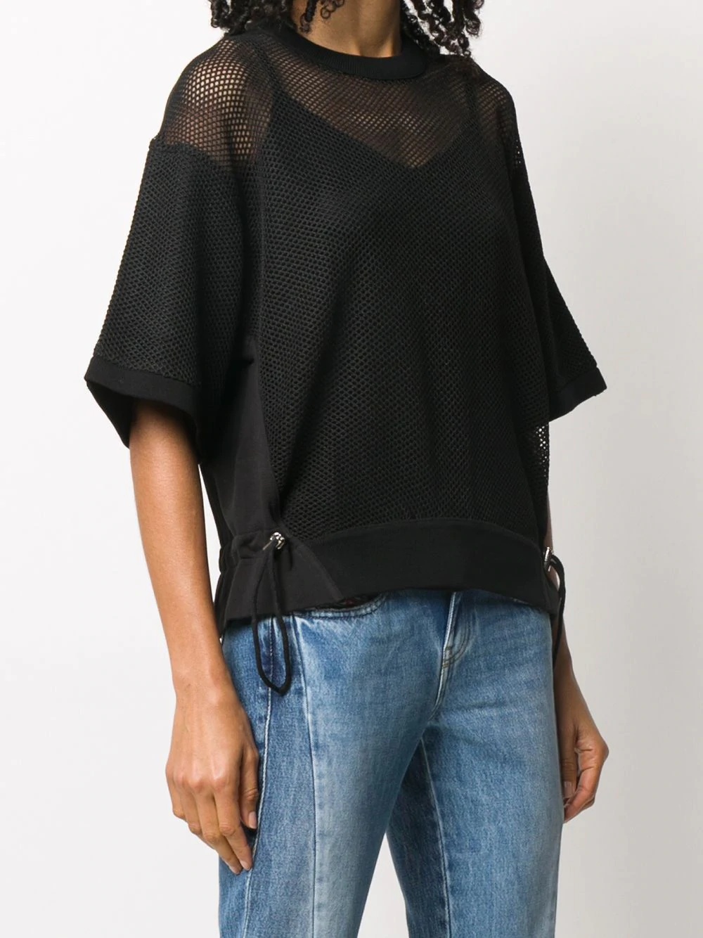 mesh panel T-shirt - 3