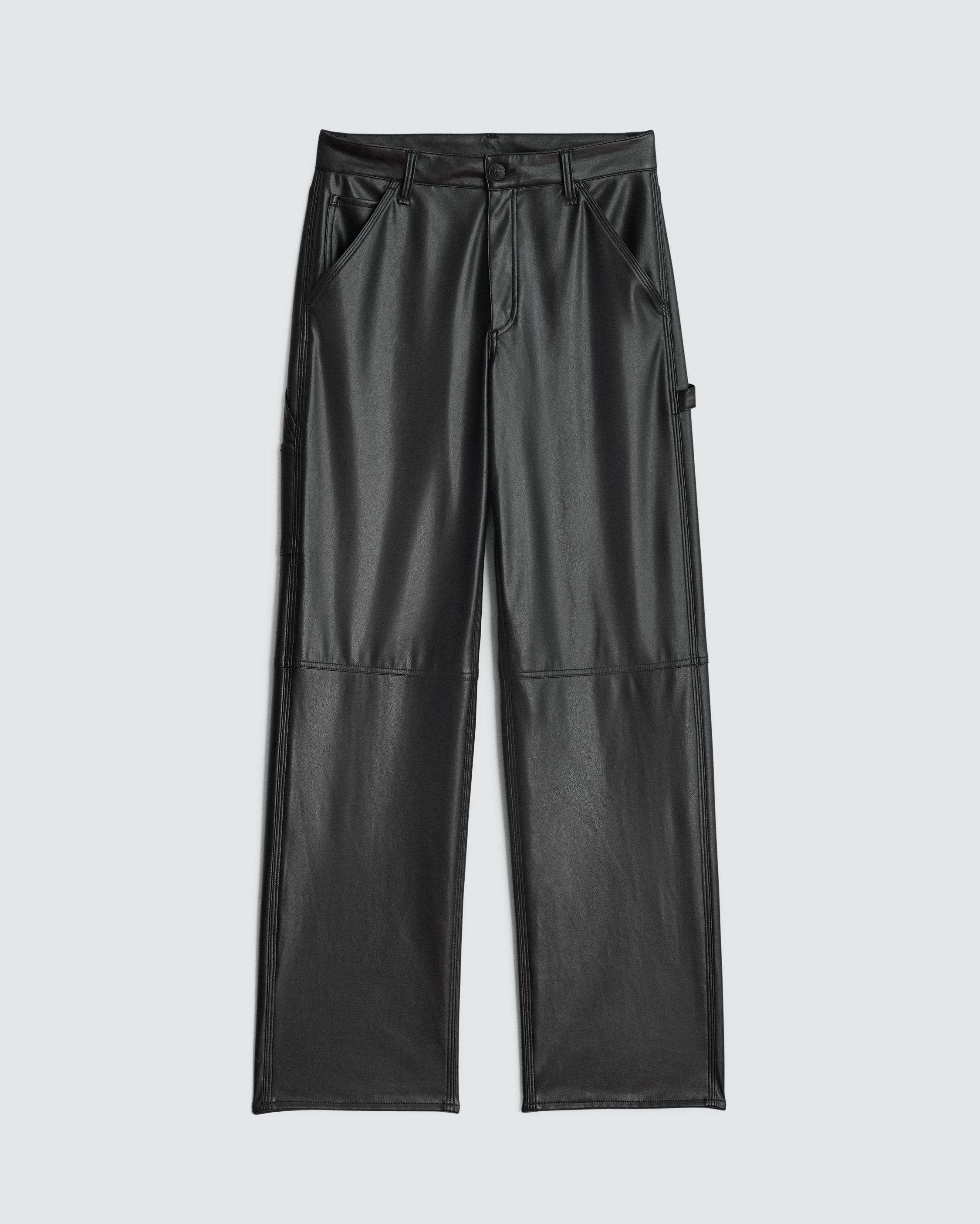 rag bone Sid Faux Leather Carpenter Pant Relaxed Fit REVERSIBLE