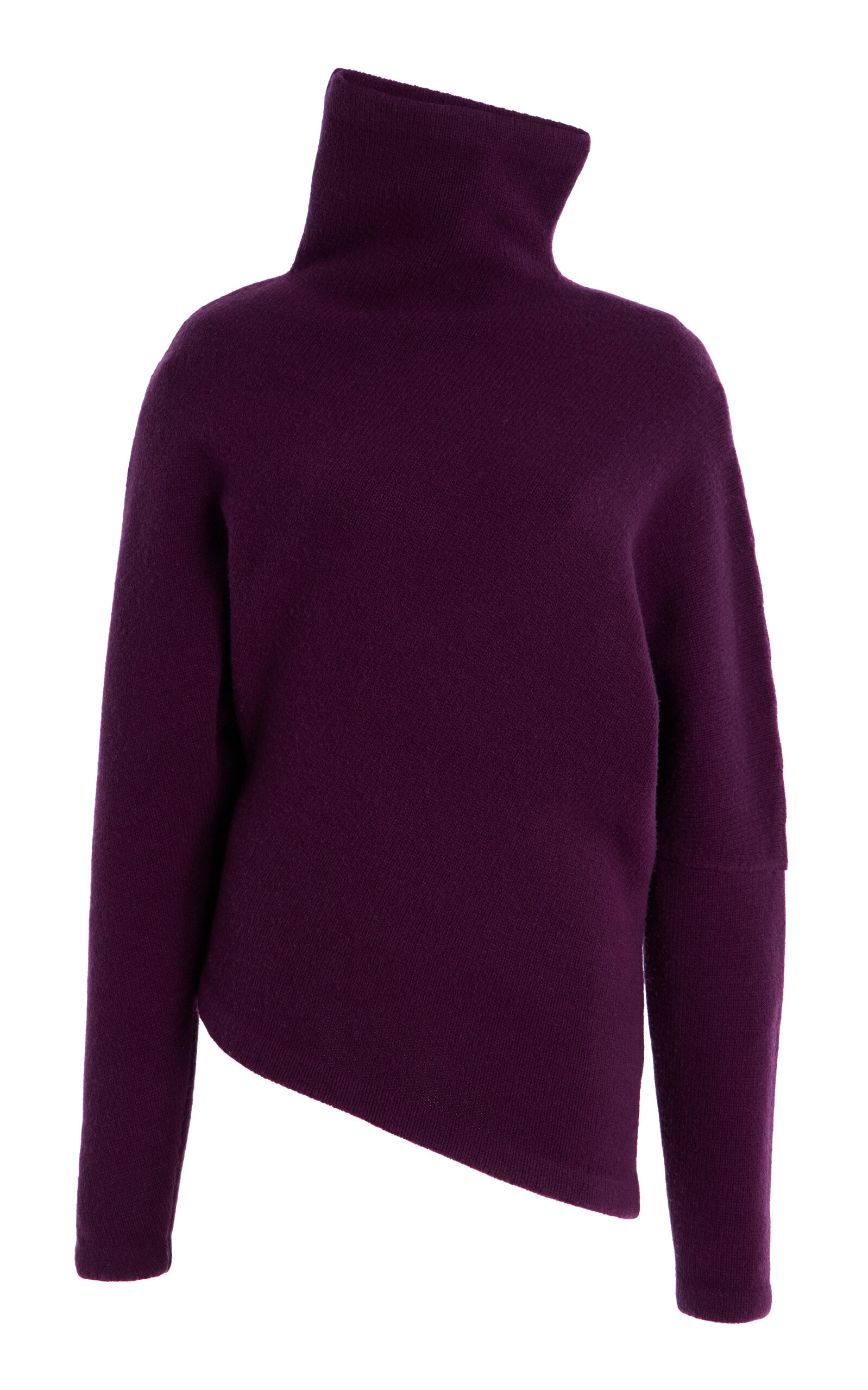 Asymmetric Turtleneck Wool Sweater purple - 1