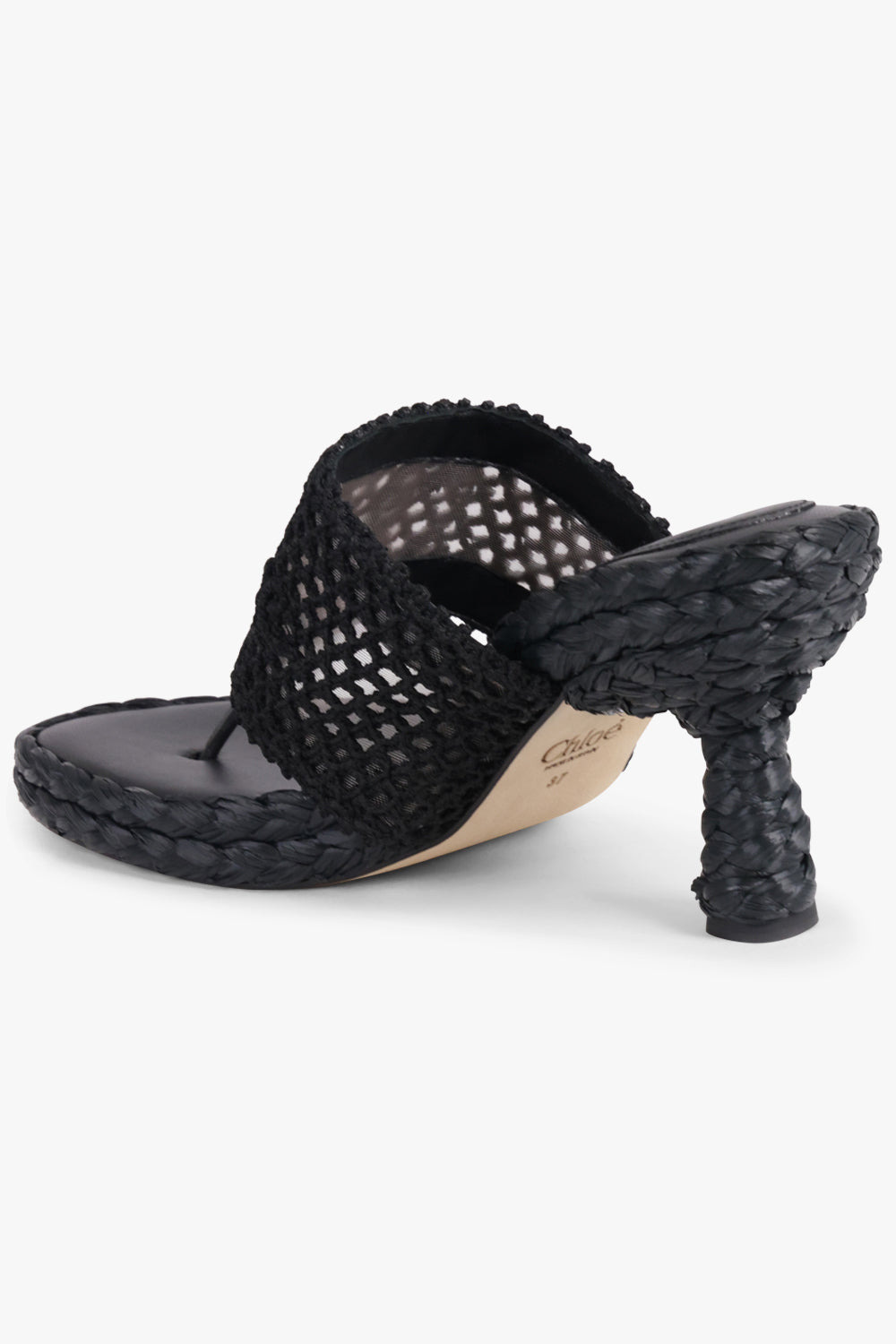 ISLA THONG 75MM CROCHET SANDAL | BLACK - 3