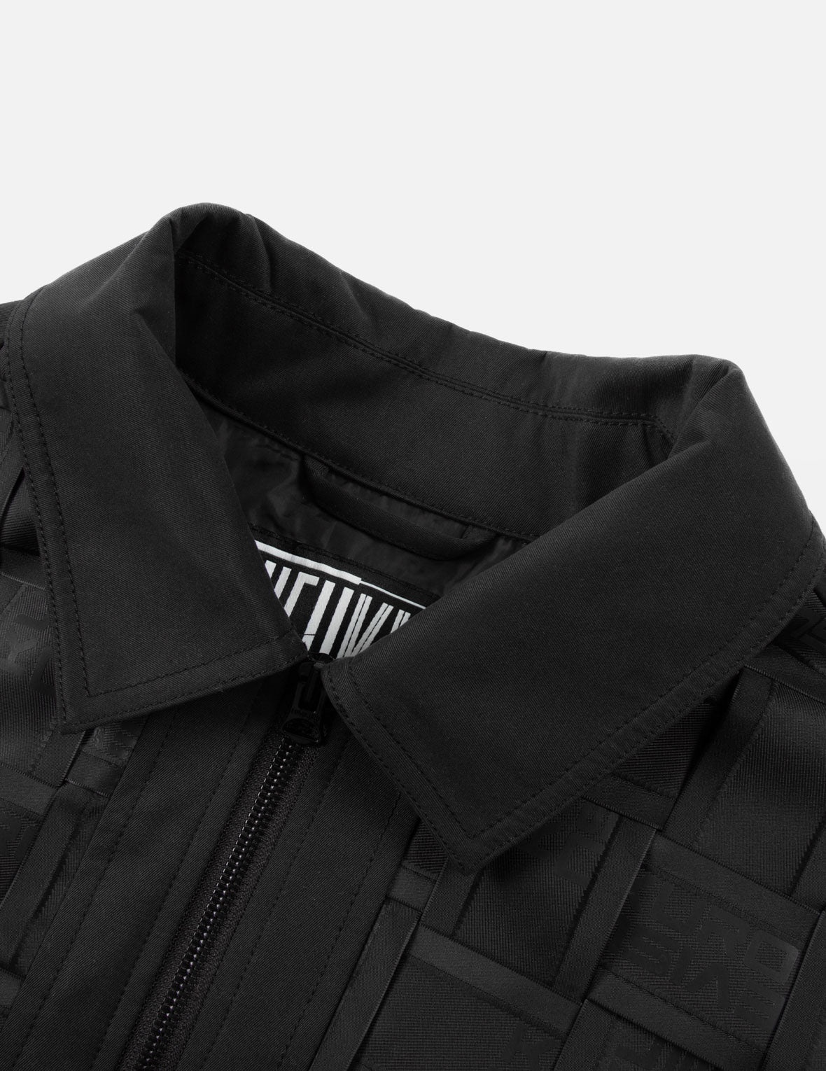 Allover Logo Print Relax Fit Tape Weaving Bomber Jacket - 6