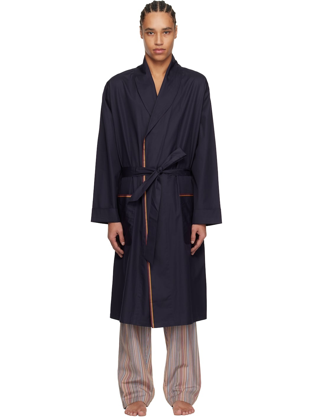 Navy Stripe Robe - 1