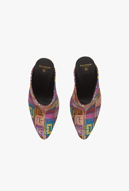 Multicolor needlepoint Ulla mules with Balmain monogram - 4