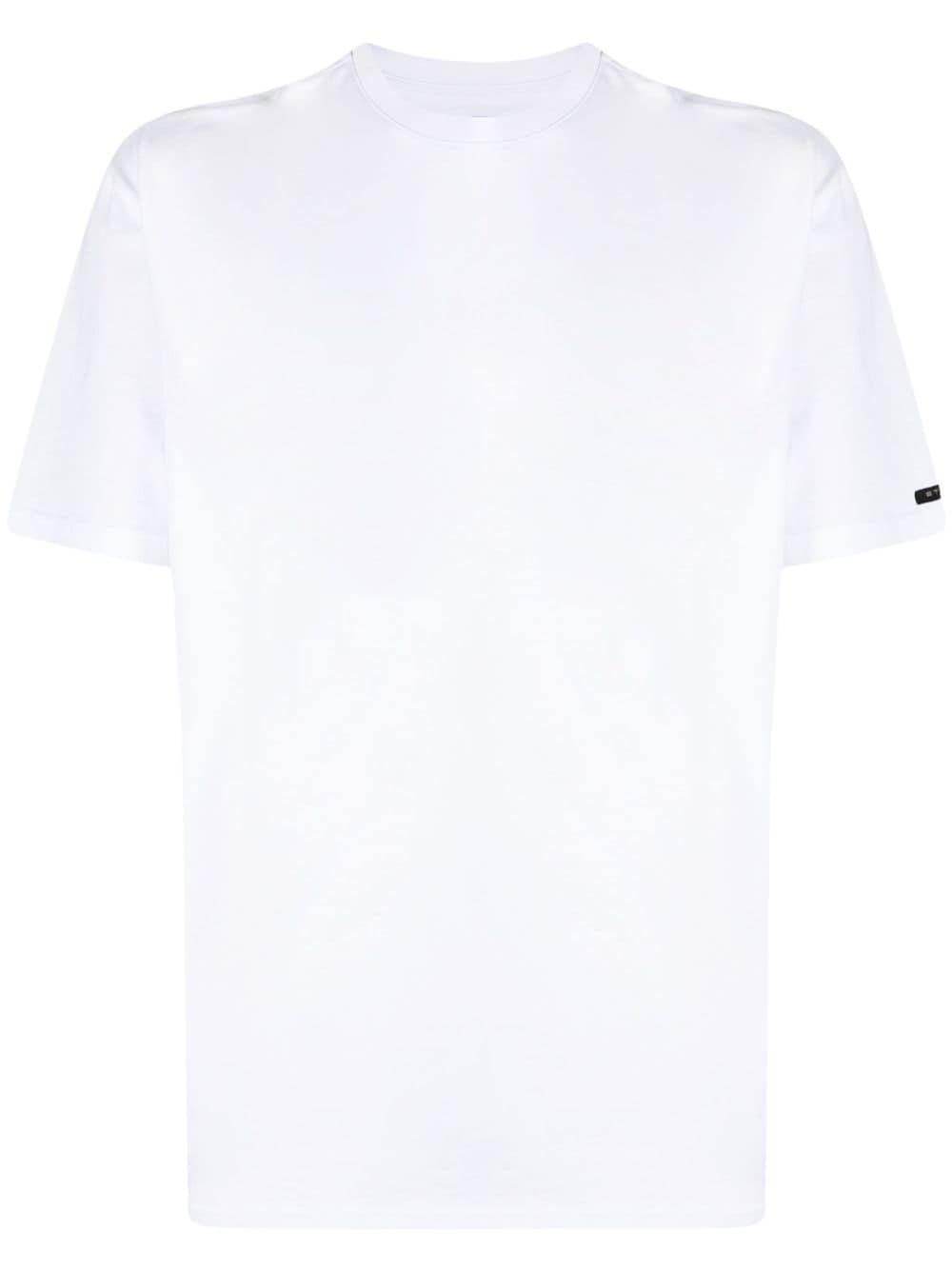 logo-tag cotton T-shirt - 1