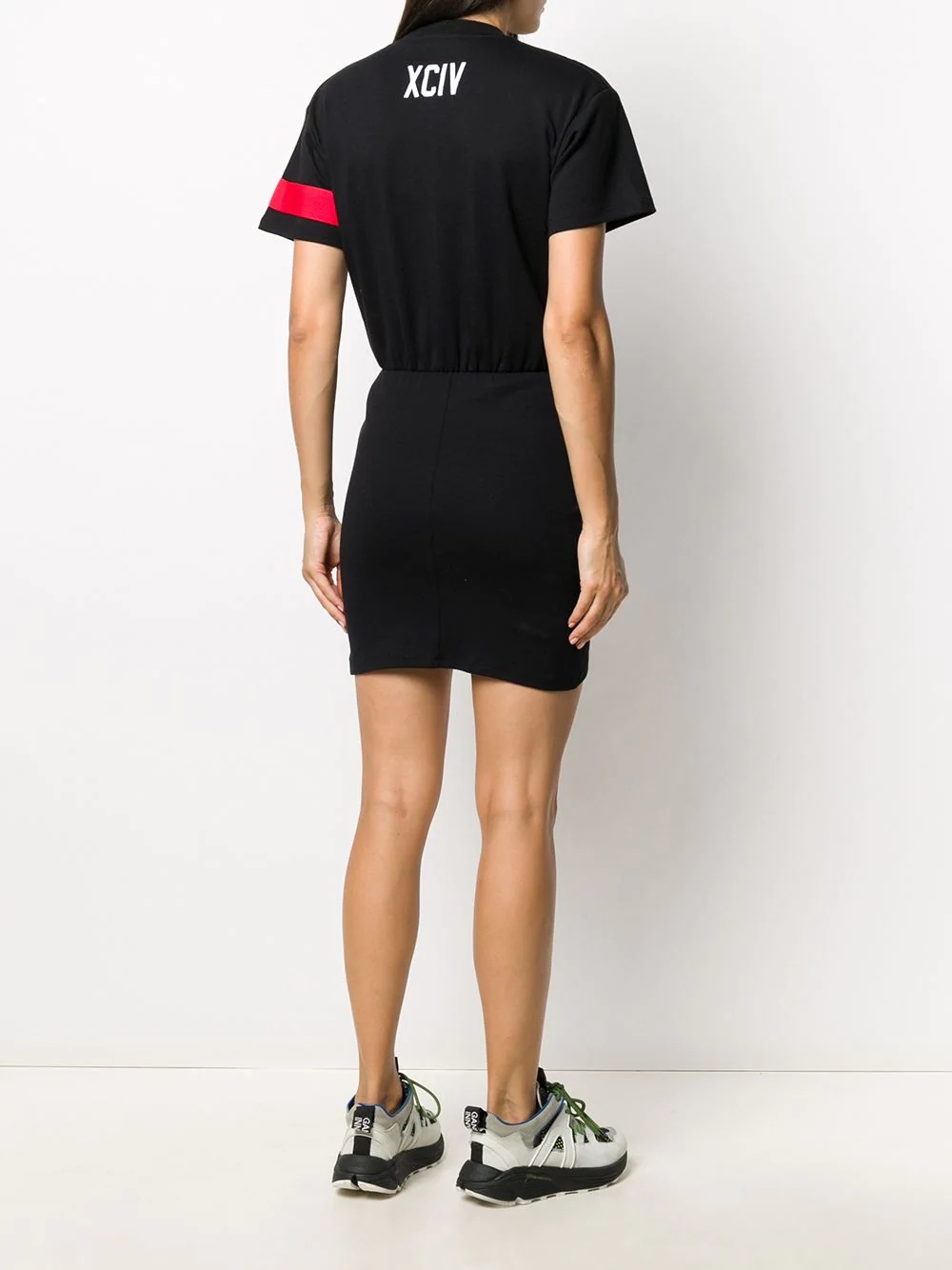 ruched logo T-shirt dress - 4