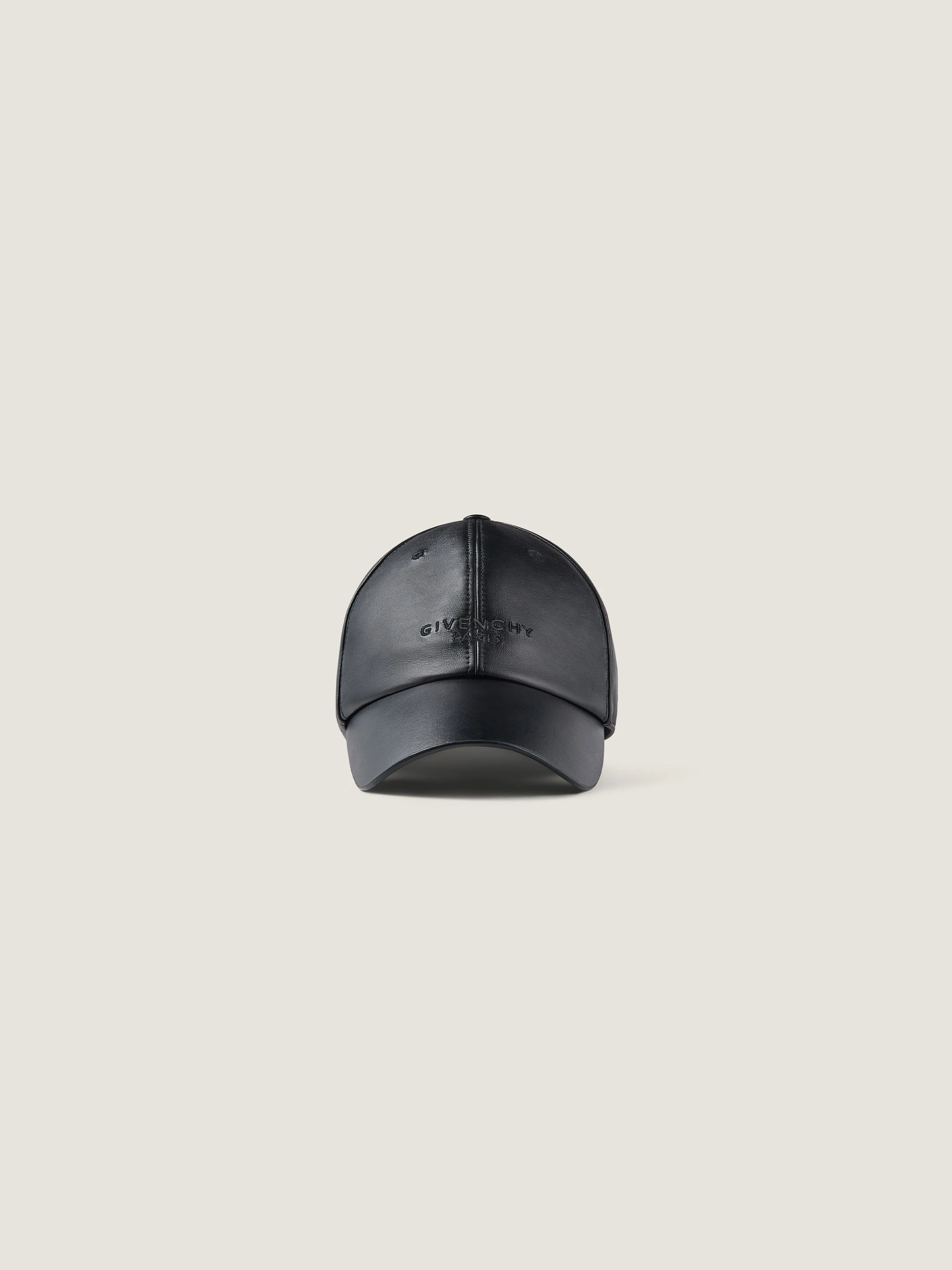 GIVENCHY PARIS EMBROIDERED CAP IN NAPPA LEATHER - 1