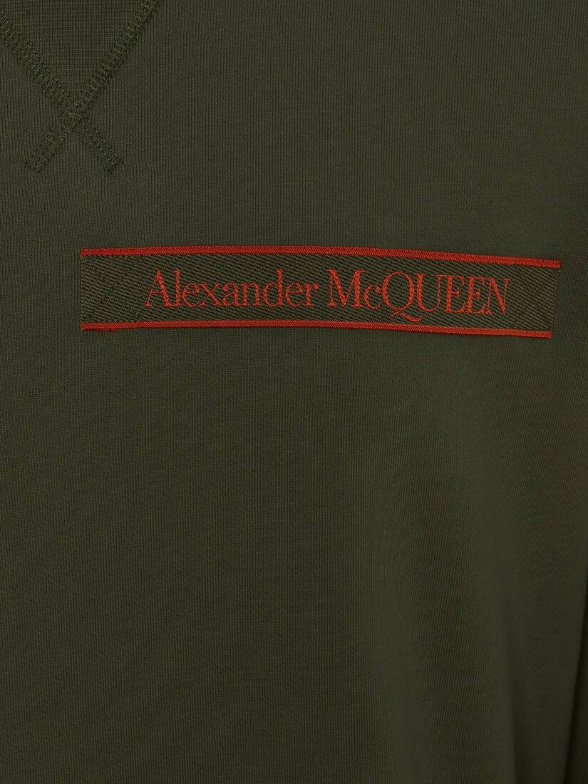 Selvedge Logo Tape Detail Sweatshirt in Khaki - 5