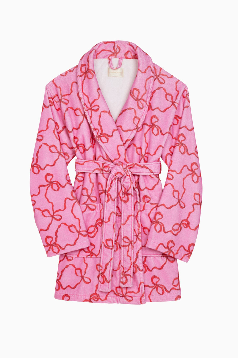 Indie Cotton Bow Print Bath Robe 1