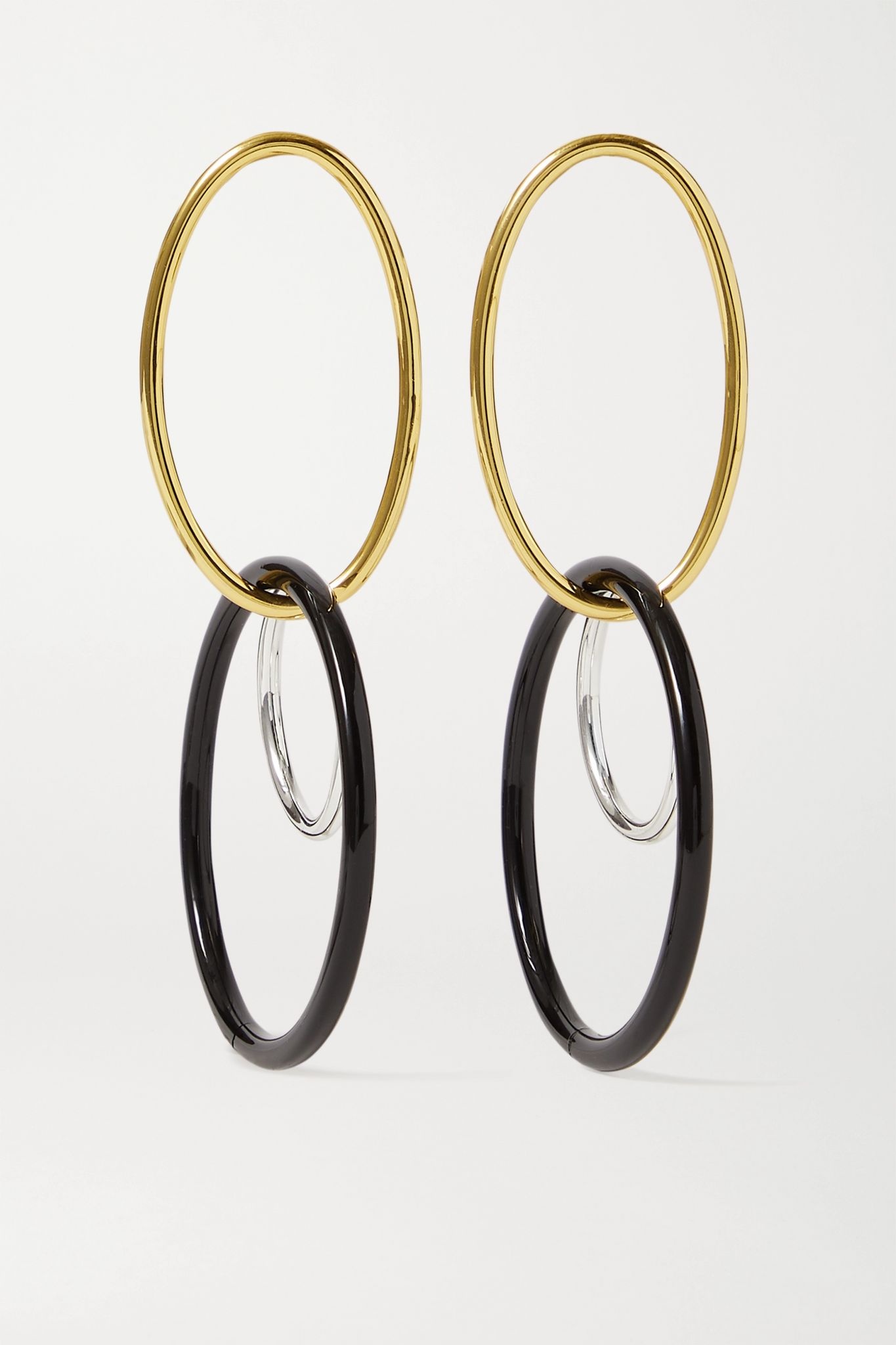 Tria gold and silver-tone acrylic earrings - 1