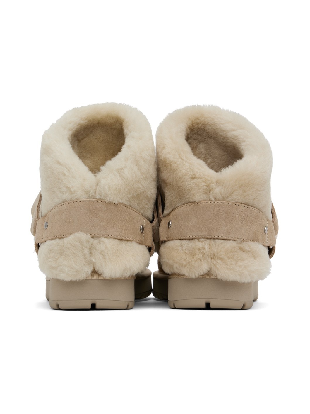 Beige Suede & Shearling Chubby Boots - 2