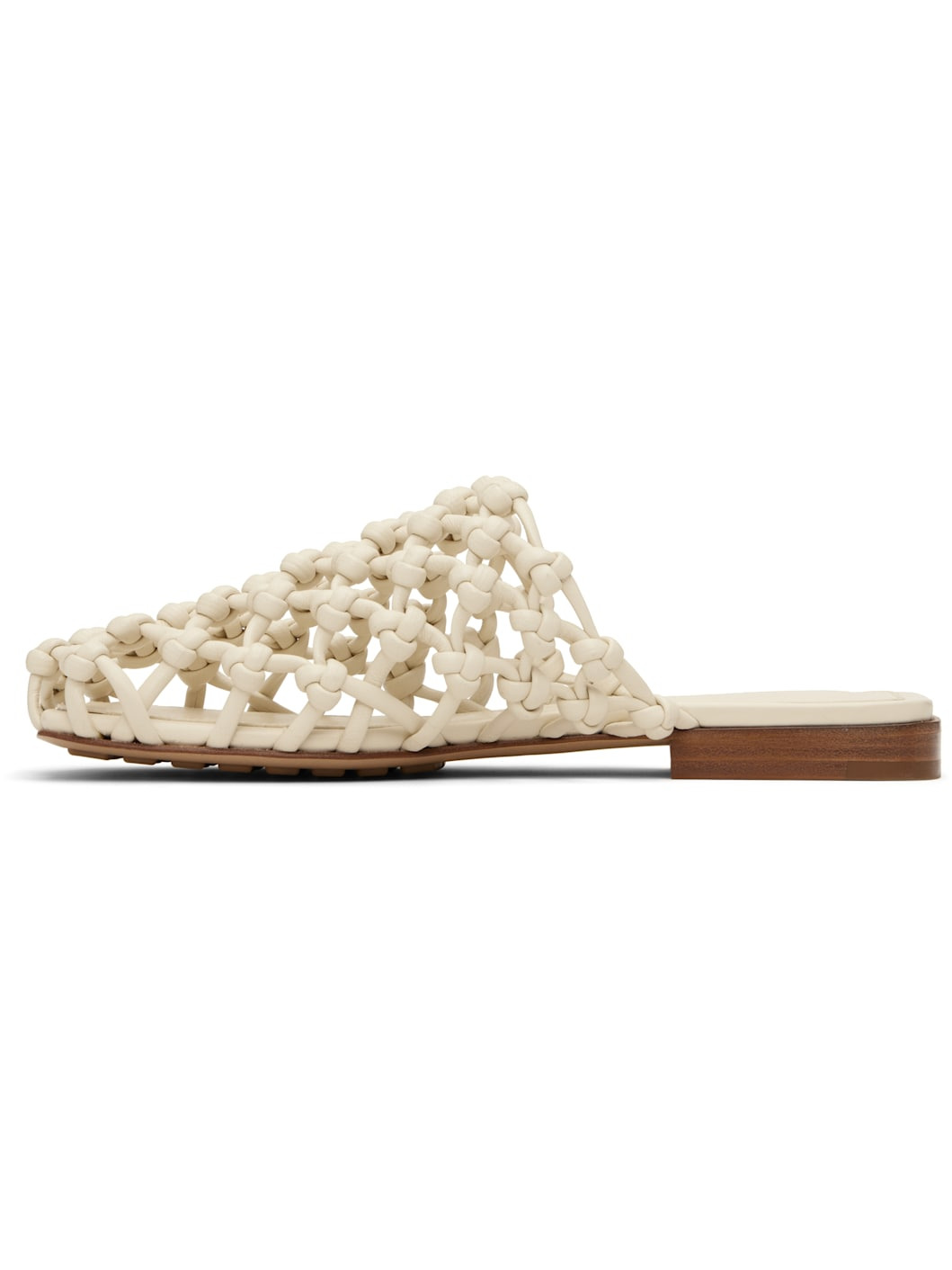 White Supple Lambskin Flat Sandals - 3