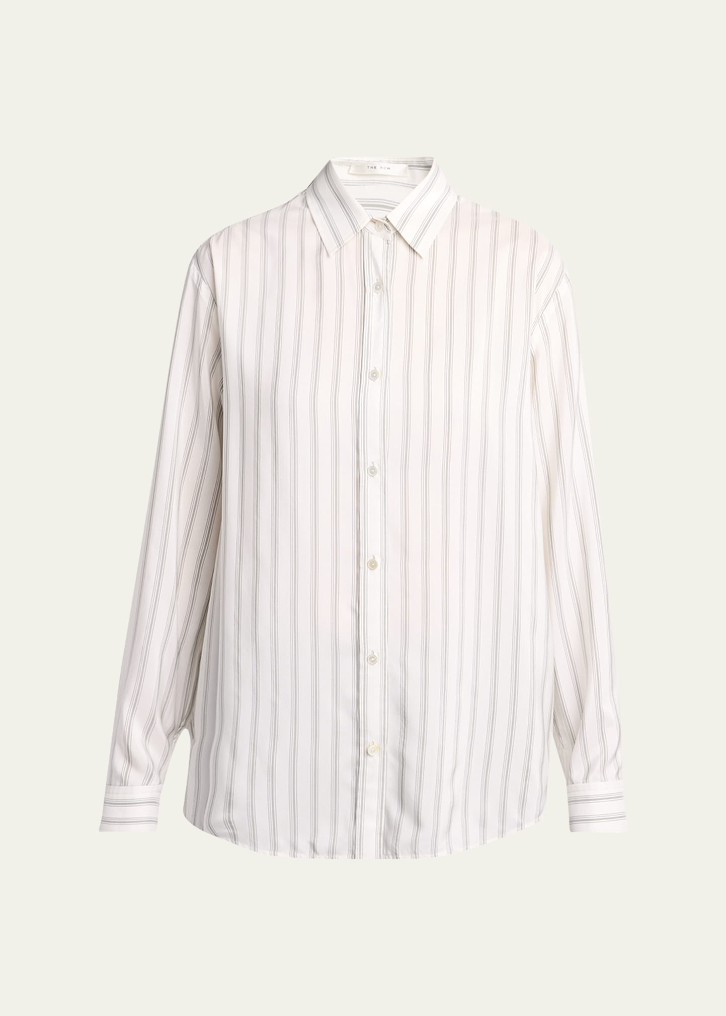 Eirlys Striped Silk Button-Down Shirt - 1