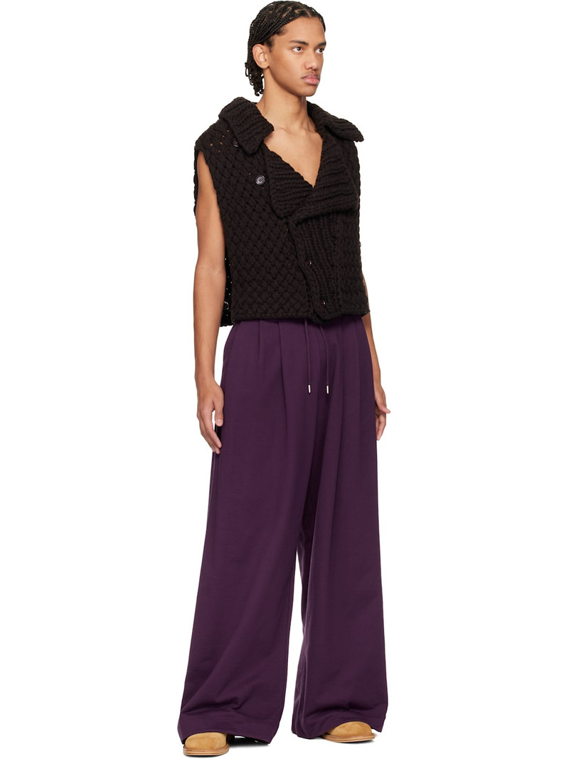 Dries Van Noten Purple Pleated Sweatpants outlook