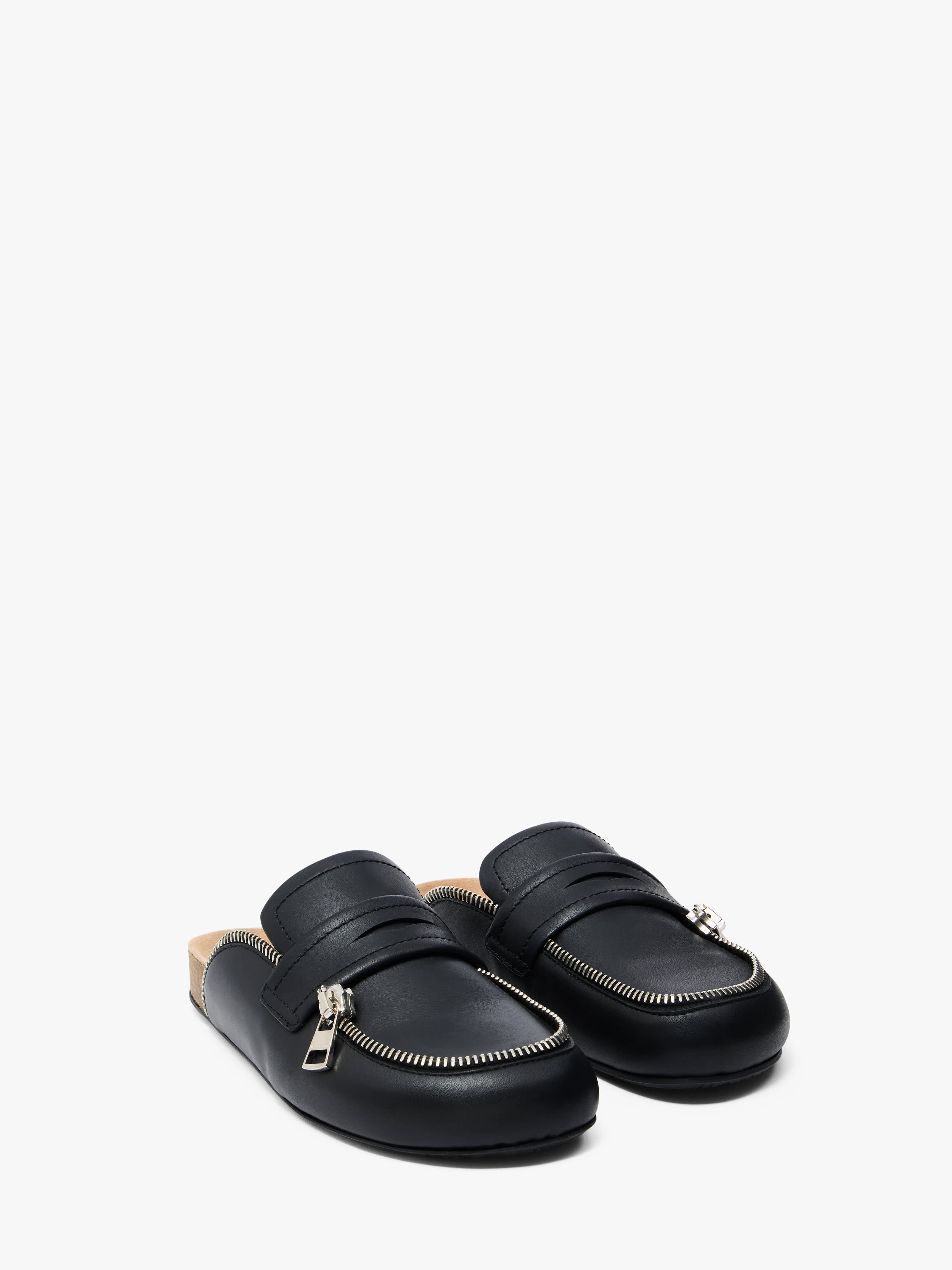 LEATHER BIKER LOAFER MULES - 2