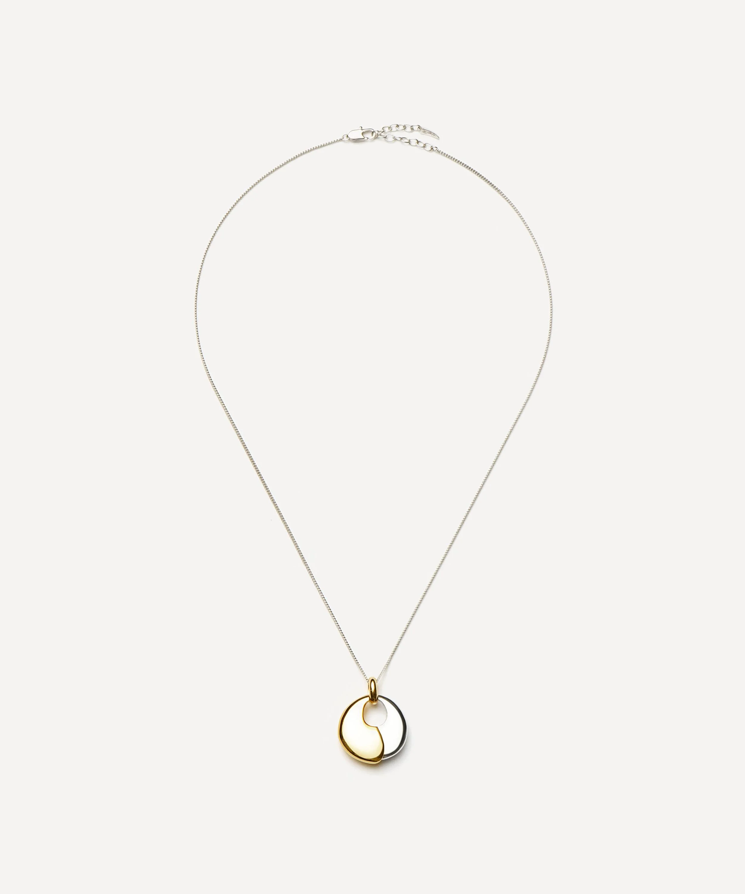 Mixed Metal Sculptural Pebble Pendant Necklace Set - 1