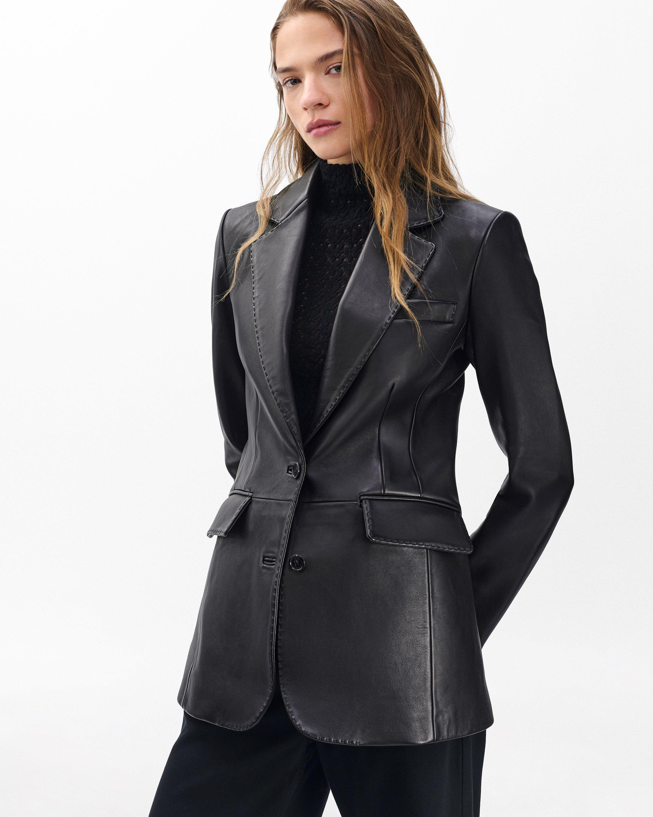 Ash Lamb Leather Blazer - 2