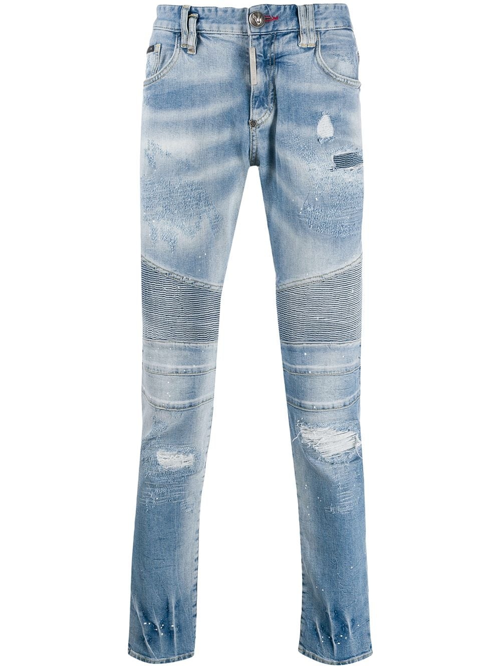 distressed slim-fit jeans - 1