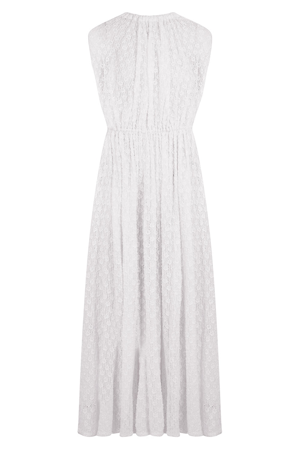 CAP SLEEVE EMBROIDERED LACE DRESS | WHITE - 1