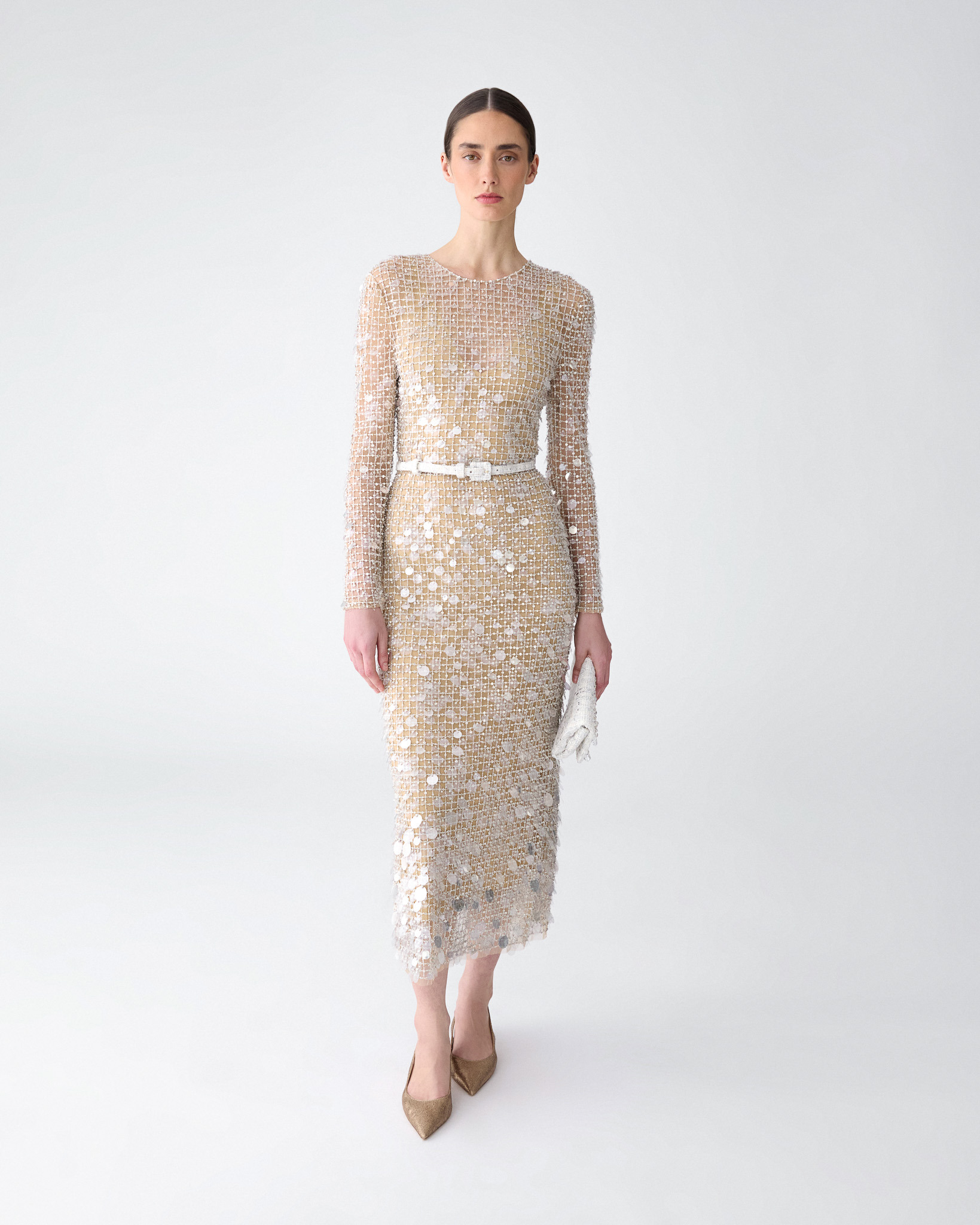 Crystal-Embroidered Midi Dress - 2